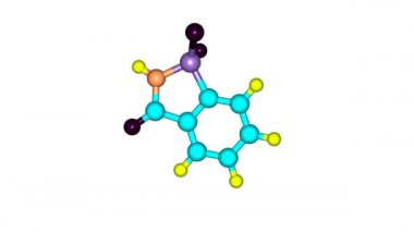 Saccharin molekülü video tam HD döndürme
