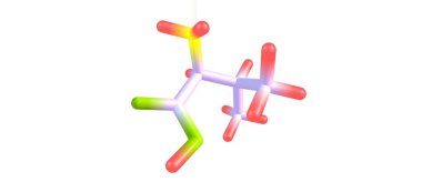 Valine veya Val proteinlerin biyosentezinde kullanılan bir amino asit. 3d illüstrasyon