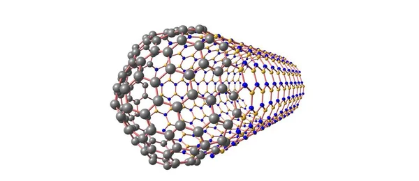 Hybrid Capped Nanotube Formed Carbon Boron Nitride Tubes Illustration — Stock Photo, Image