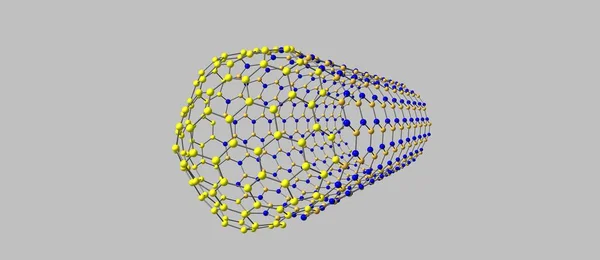 Hybridní Nanotrubice Uzávěrem Tvořená Trubicemi Uhlíku Nitridu Boru Ilustrace — Stock fotografie