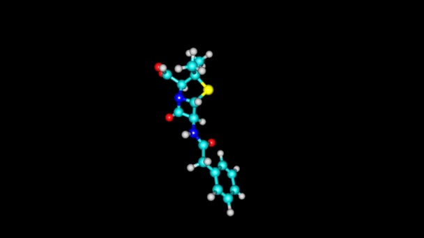 Penicillinmolekyl Roterande Video Full — Stockvideo