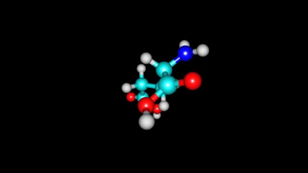 Glutaminsyramolekyl Roterande Video Full — Stockvideo