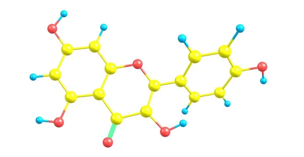 降钙素是一种天然的黄酮类物质 存在于各种植物中 3D说明 — 图库照片