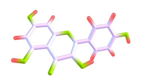 Kaempferol Přírodní Flavonol Typ Flavonoidu Který Vyskytuje Různých Rostlinách Ilustrace — Stock fotografie