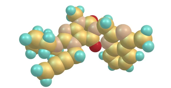 从白蛋白中分离出来的利那霉素分子结构 — 图库照片