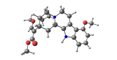 Mitragynin, Mitragyna Specosa bitkisinin indole tabanlı bir alkaloididir ve yaygın olarak kratom olarak bilinir. 3d illüstrasyon