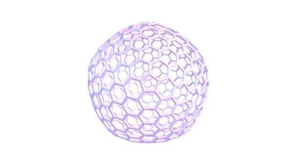 Fullerene C60 Molécula Rotativa Vídeo Full — Vídeo de Stock