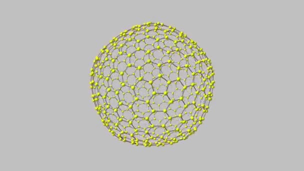 Fullerene C60 Molécule Rotation Vidéo Full — Video