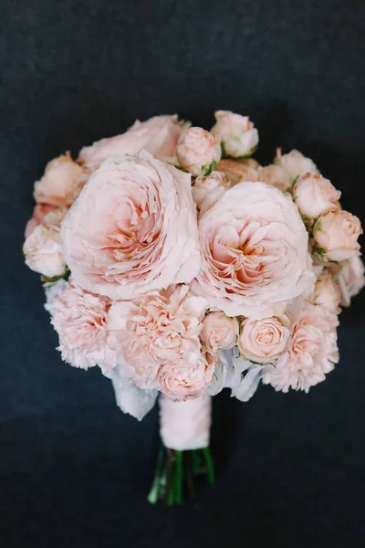 Bride Wedding Bouquet Pink Roses Peonies — Stock Photo, Image