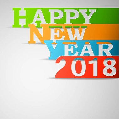 Mutlu yeni yıl 2018 kağıt vektör çizim