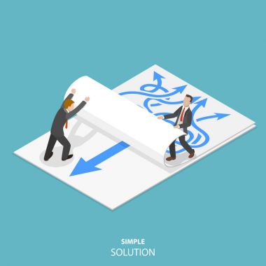 Simple solution flat isometric vector concept. clipart