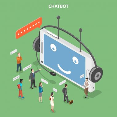 Sohbet etmek düz izometrik vektör kavramı.