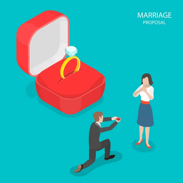 Proposta de casamento vetor isométrico plano . —  Vetores de Stock