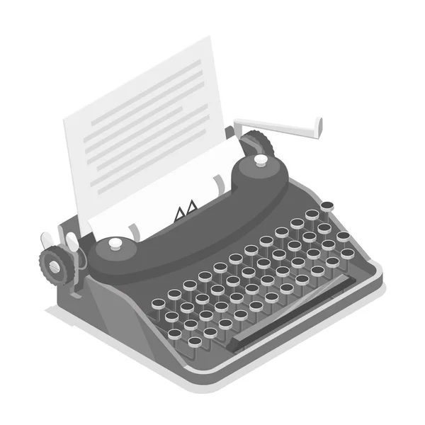 Vetor isométrico da máquina de escrever . — Vetor de Stock