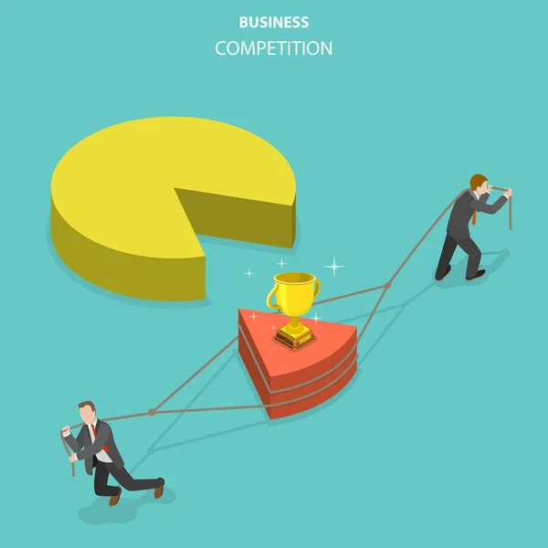 Concorrência empresarial conceito vetor isométrico plana . — Vetor de Stock