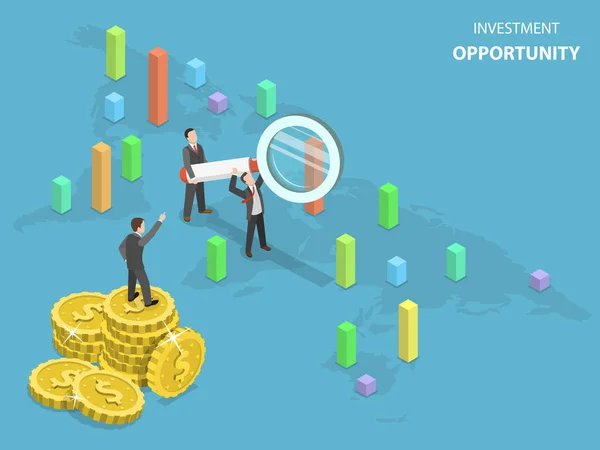 Investment opportunity flat isometric vector. — Stock Vector