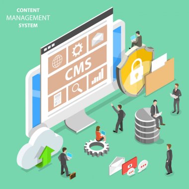 CMS izometrik vektör kavramı düz.