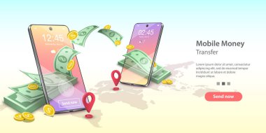 Cep telefonu para transferinin vektör gösterimi.