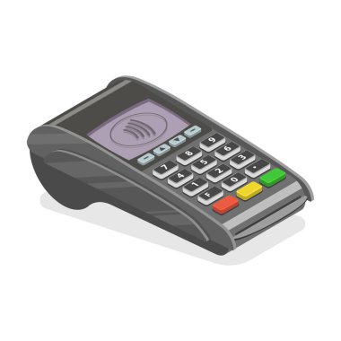 POS Uçbiriminin 3B Isometric Düz Vektör Kavramı