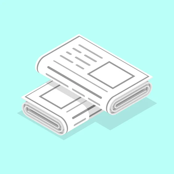3D Isometric Flat Vector Concept de journaux . — Image vectorielle