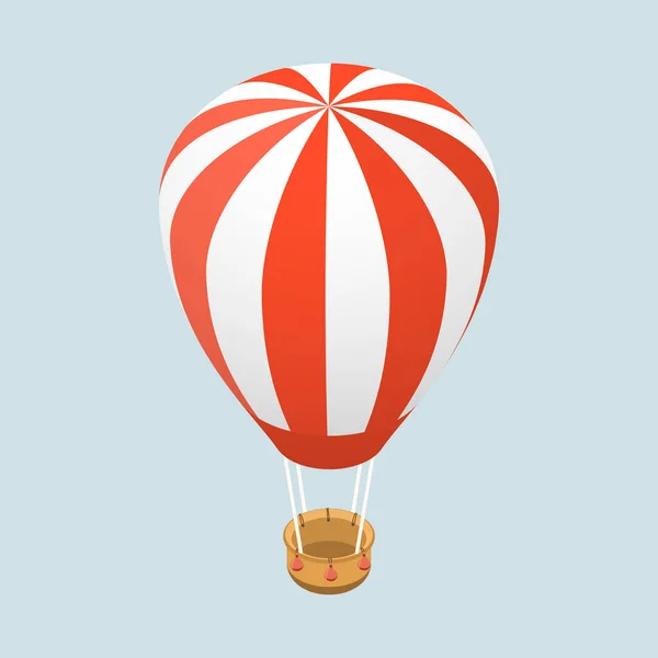 3D Isometric Flat Vector Concept of Air Balloon — Stock Vector