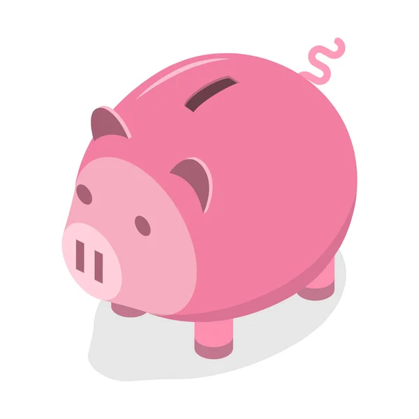Conceito de vetor plano isométrico 3D do Piggy Bank — Vetor de Stock