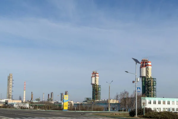 Pjsc Odesa İskele Santrali. Odessa Ukrayna. 2020.22.01. Karadeniz 'de kimyasal üretim. Rusça Pjsc Odesa Portside yazıtları .
