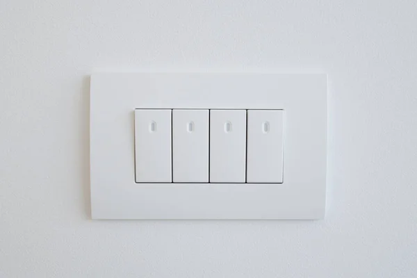 Bloque Interruptores Cuatro Elementos Color Blanco Con Iluminación Led —  Fotos de Stock