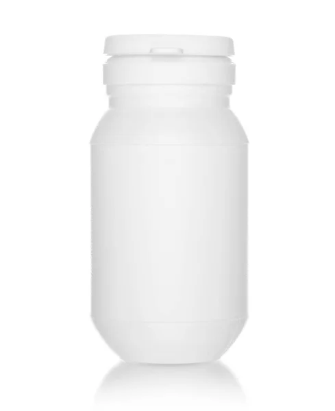 Weiße Medizinische Flasche Isoliert Auf Weißem Hintergrund — Stockfoto