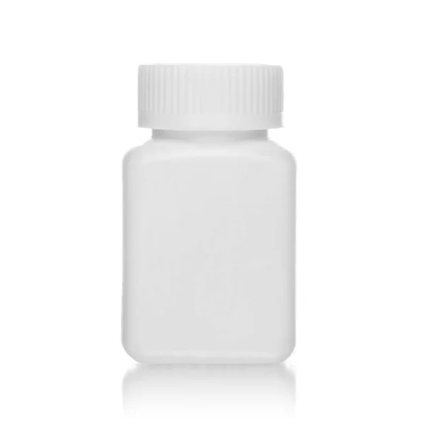 White Medical Bottle Isolated White Background — Stock Photo, Image