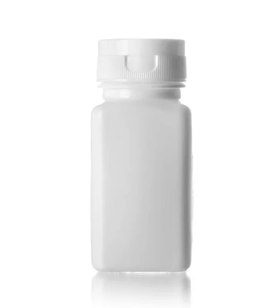 White Medical Bottle Isolated White Background — Stock Photo, Image