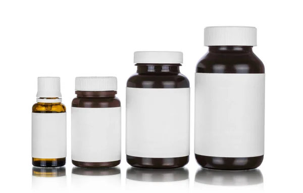 Medicine Bottles Isolated White — Stock Photo, Image
