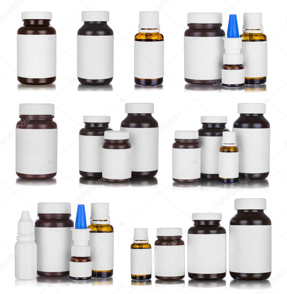 Medicine bottles, isolated on white