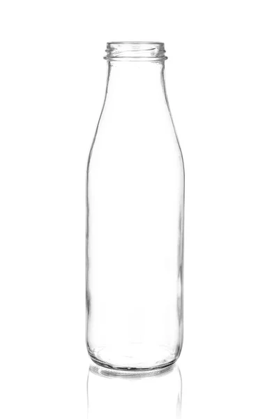 Glas Mjölkflaska Isolerad Vit — Stockfoto