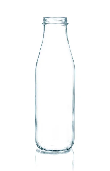 Glas Mjölkflaska Isolerad Vit Stockbild