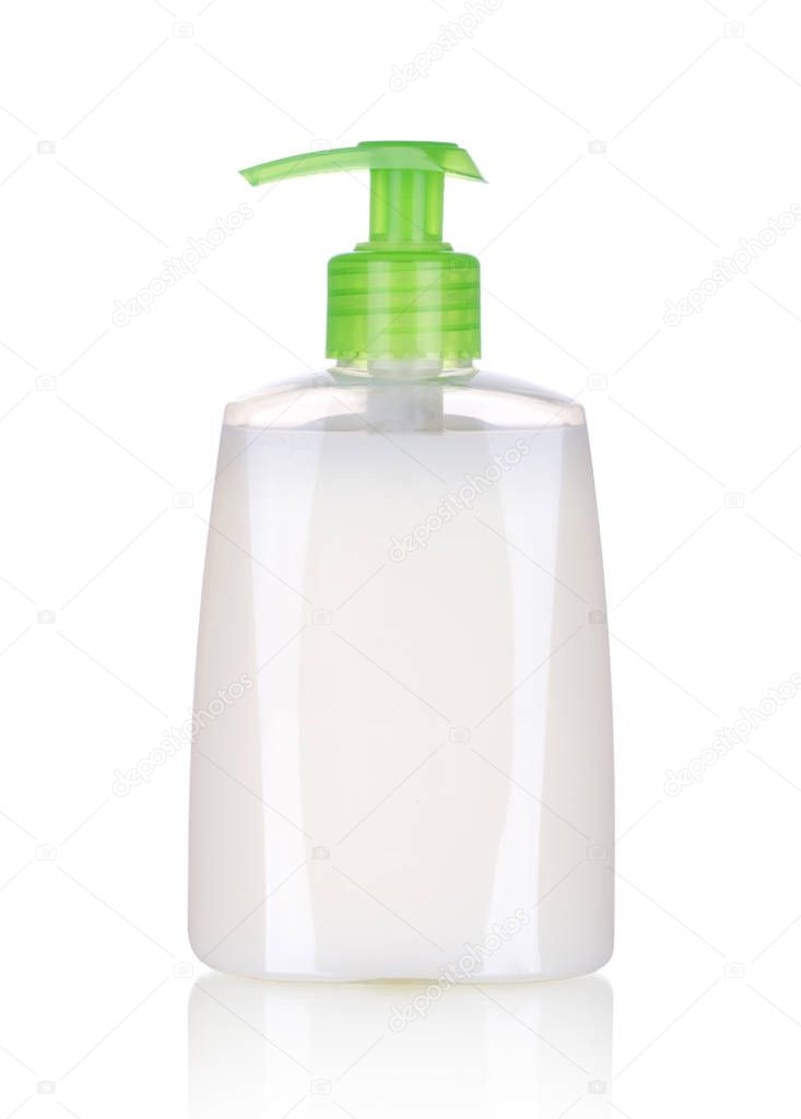 Bottle of clean soap isolated on white 