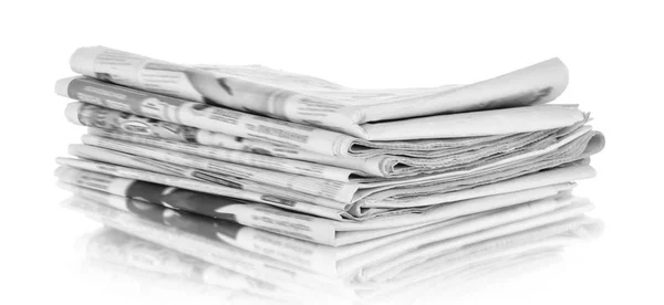 Newspapers Isolated White — Stock Photo, Image