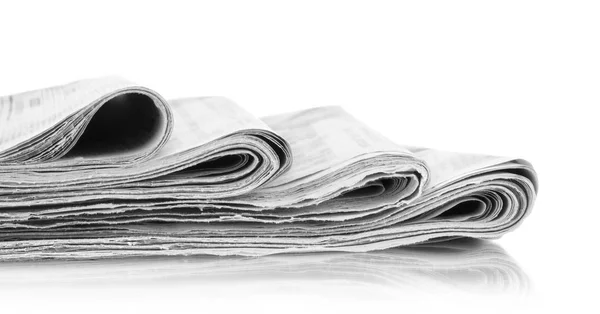 Newspapers Isolated White — Stock Photo, Image