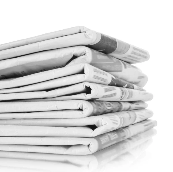 Εφημερίδες Απομονωμένα Λευκό — Φωτογραφία Αρχείου
