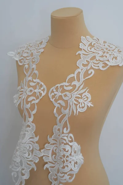 White lace stock photo on dummy, mannequin — Stockfoto