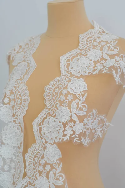 White lace stock photo on dummy, mannequin — Stockfoto