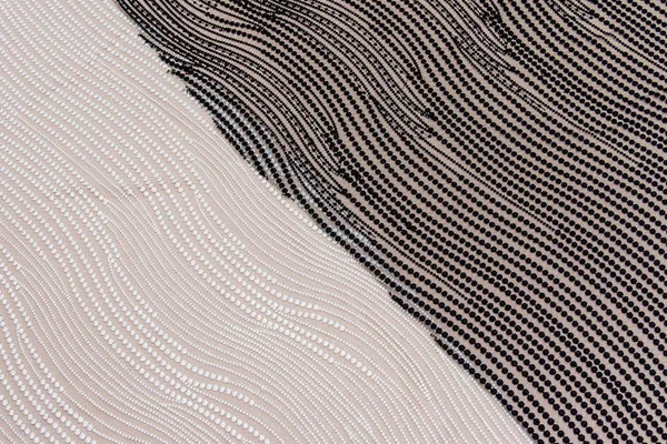 Texture tissu de dentelle. dentelle sur fond blanc studio. tissu mince fait de fil ou de fil. une image de fond de tissu de dentelle de couleur ivoire. Dentelle blanche et noire sur fond beige . — Photo