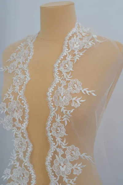 Dentelle blanche photo de stock sur mannequin, mannequin — Photo