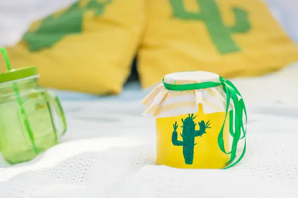 Concepto de verano. Fiesta de cactus, picnic, día — Foto de Stock