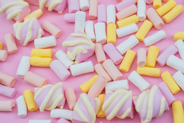 Marshmallow Muster Hintergrund Pastellfarbe Dessert Süßes Essen — Stockfoto