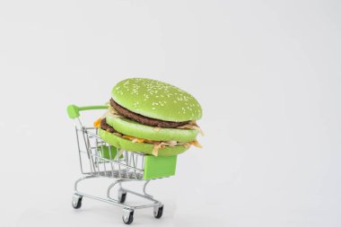 Yeşil burgerli küçük dükkan kartı