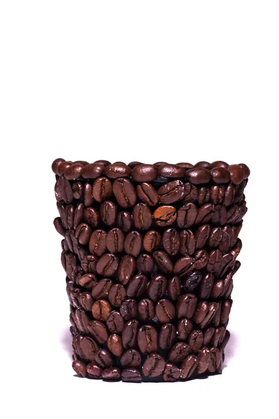 Tasse aus Kaffeekörnern — Stockfoto