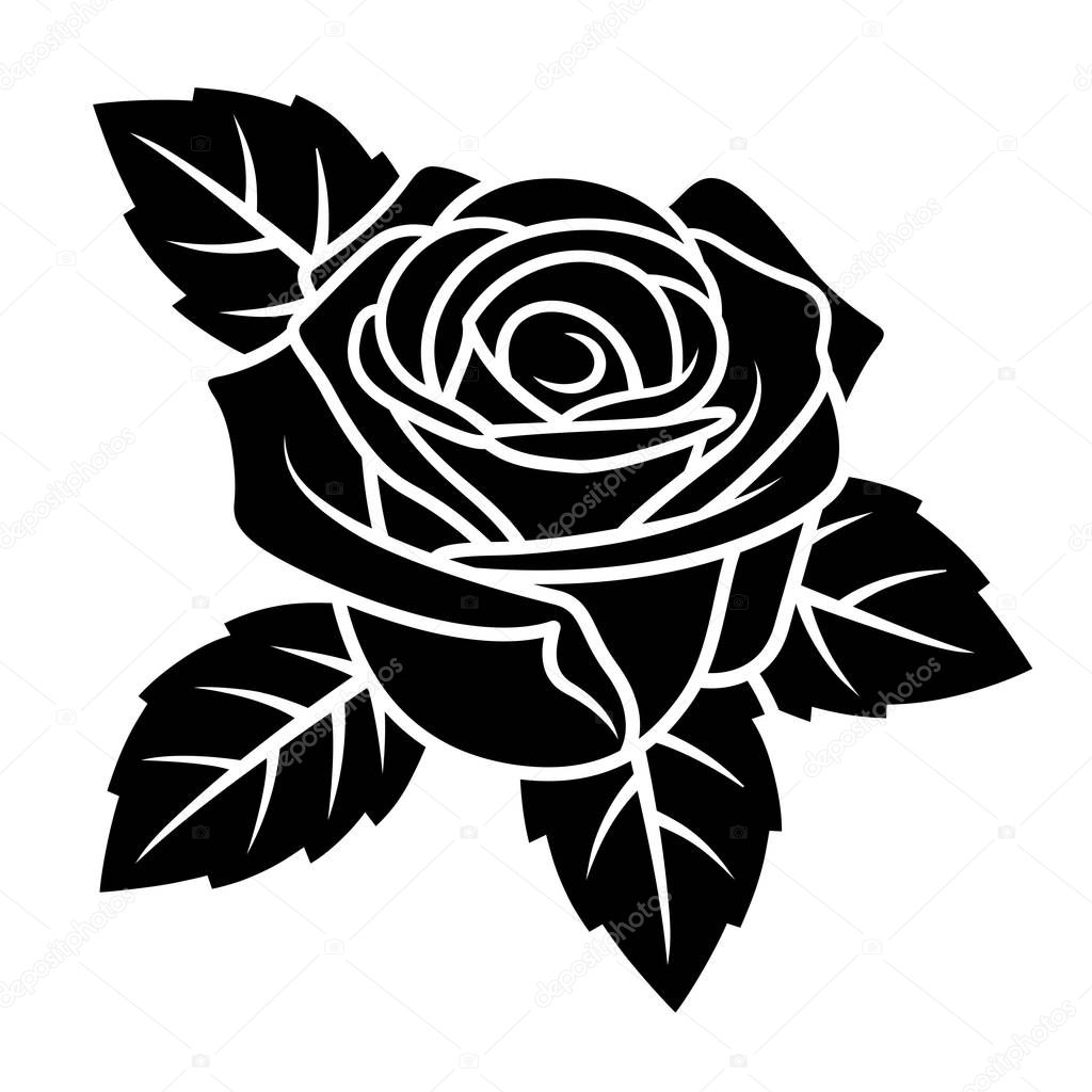 Rose silhouette 004 — Stock Vector © AlexeyPushkin #182863232