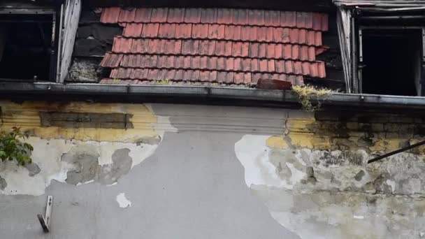 Burnt Floor House Set Arson City Criminals Who Plant Gas — Stock Video