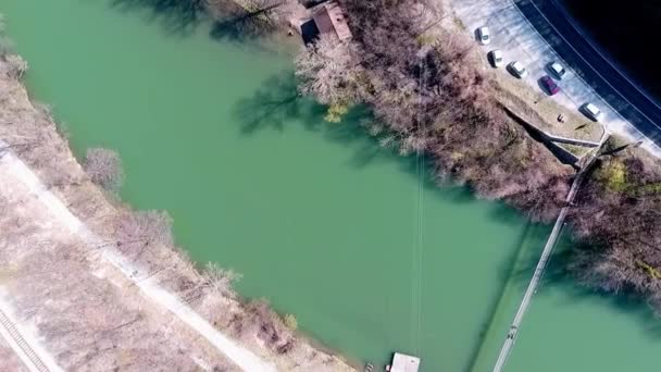 Luftaufnahme Der Schlucht Des Flusses Westmähren Serbisch Zapadna Morava Serbien — Stockvideo